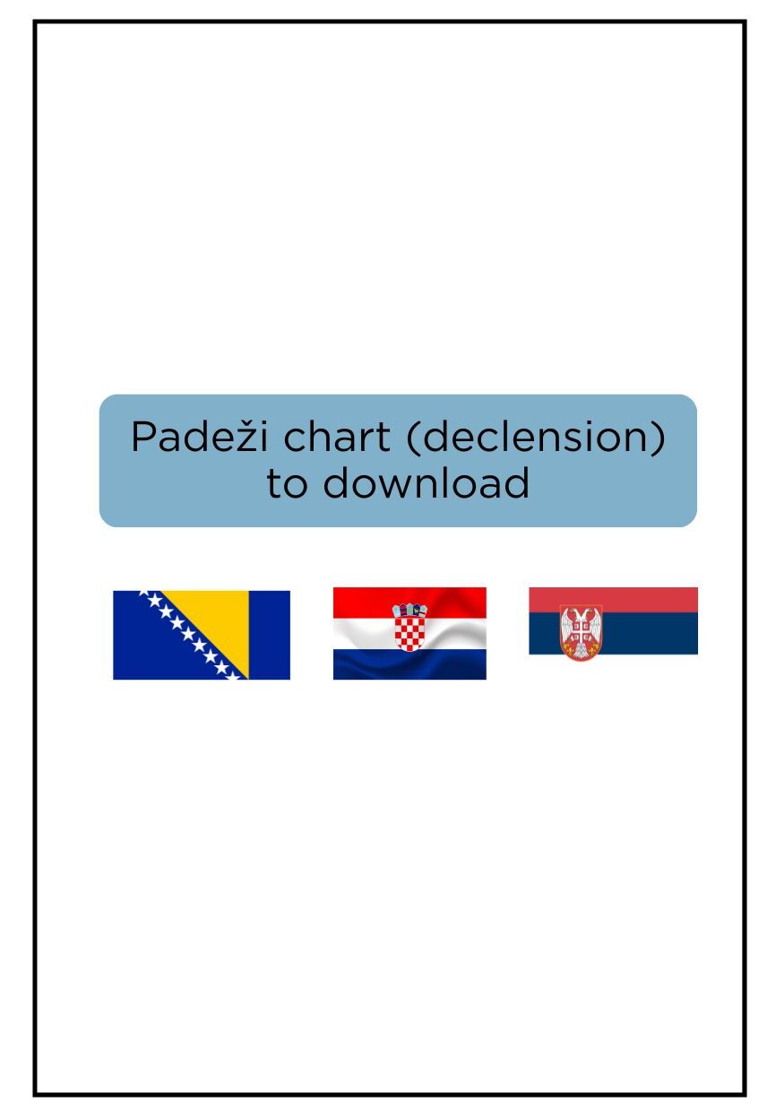 Padeži chart (declension - Bosnian / Croatian / Serbian)